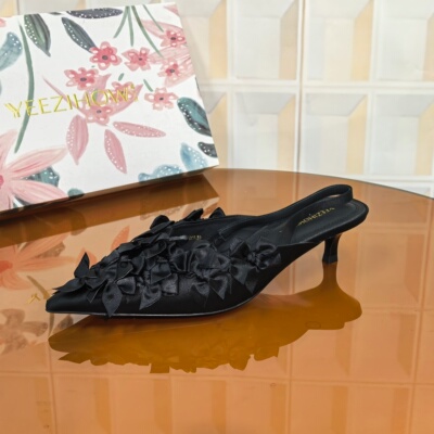 5439/3CM针织布清仓撤柜断码处理常规夏季包头凉鞋女粗跟时装凉鞋