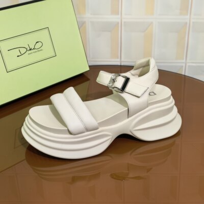 39P7/6CM羊皮清仓撤柜断码处理新款夏季百搭厚底女士外穿时尚舒适