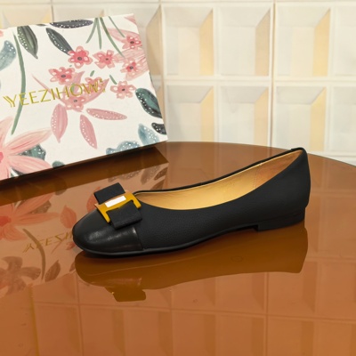 2409/2CM牛皮清仓撤柜断码处理时尚休闲百搭女士软底浅口低跟平跟