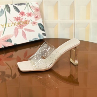 处理细跟凉鞋 性感外穿气质平跟欧美风 7CM漆皮清仓撤柜断码 8033