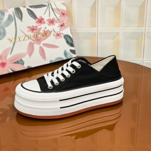 夏季 5326 女胶粘 韩版 休闲包头鞋 5CM断码 撤柜清仓处理帆布低帮秋季