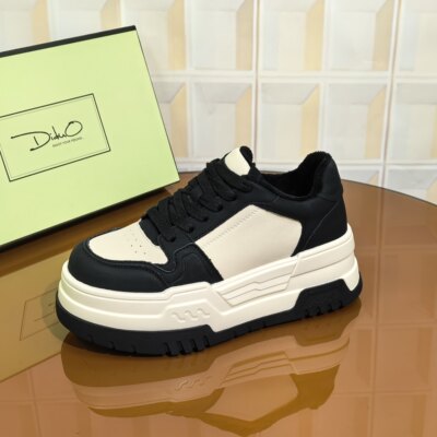 4812/5CM牛皮清仓撤柜断码处理复古厚底增高女士休闲板鞋新款百搭