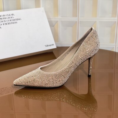 3131/6CM通用清仓撤柜断码处理拼接尖头胶粘欧美风防水婚鞋增高