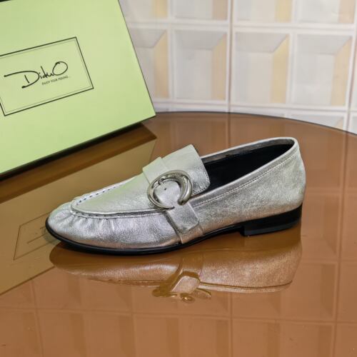 Y706/3CM羊皮清仓撤柜断码处理粗跟百搭英伦风一脚蹬方头乐福女鞋