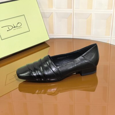 5657/3CM羊皮清仓撤柜断码处理法式复古粗跟蝴蝶结浅口女士单鞋春