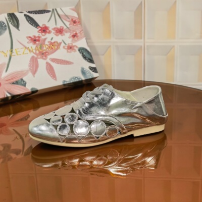 5297/2CM牛皮女士断码撤柜清仓处理单鞋穆勒鞋鞋子系带春季女轻奢