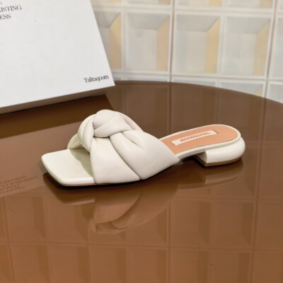 4218/3CM羊皮清仓撤柜断码处理夏季一字拖粗跟修面皮凉鞋休闲薄款