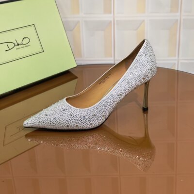 Y947/7CM真丝布清仓撤柜断码处理时尚百搭细跟尖头女士新款高跟鞋