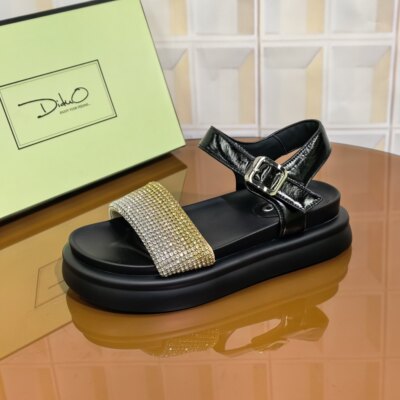 39P3/5CM莱卡布清仓撤柜断码处理水钻仙女风厚底百搭外穿女款夏季