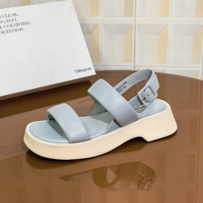 8050/4CM羊皮清仓撤柜断码处理露趾百搭休闲风胶粘女鞋舒适时尚