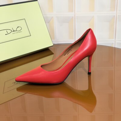 Y907/7CM胎牛皮清仓撤柜断码处理时尚百搭细跟尖头女士气质高跟鞋