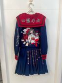 六酱原创正品 定制正统口裂女日文刺绣特攻不良JK制服长裙水手服