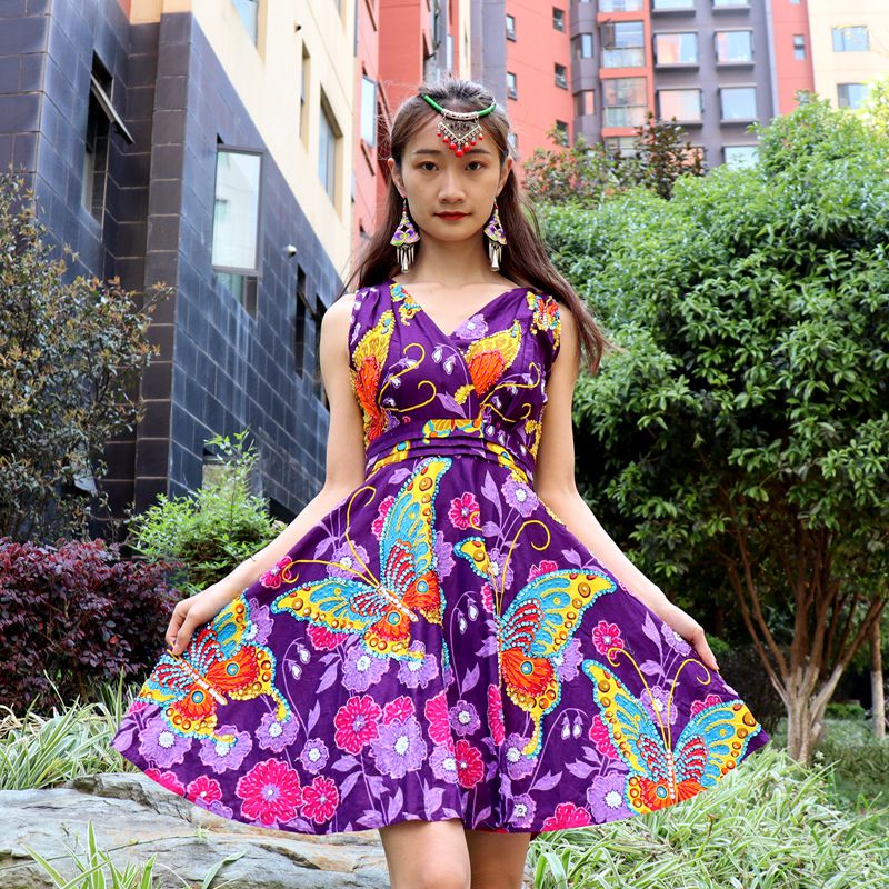 重工亮片泰国潮牌连衣裙大摆吊带