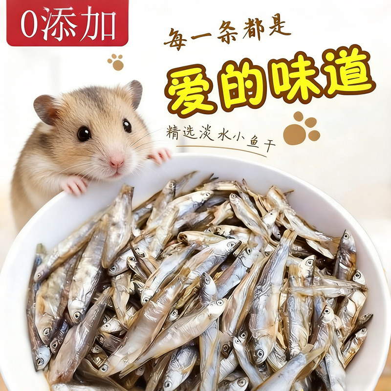 宠物零食花枝鼠金丝熊仓鼠小鱼干无盐淡水鱼干猫咪增肥发营养补钙