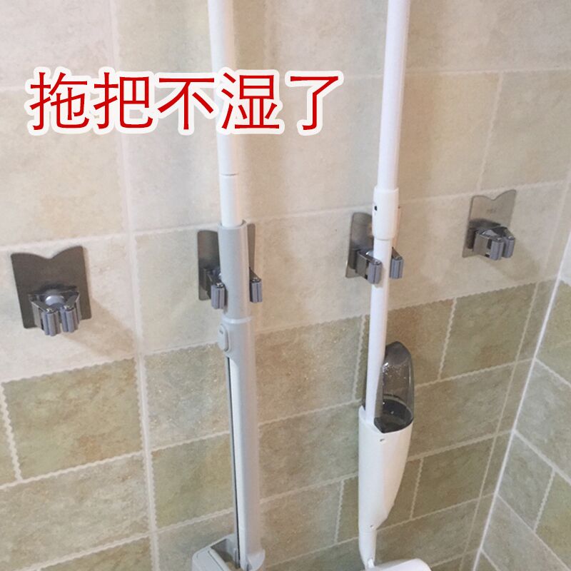 拖把挂钩挂架免打孔壁挂式浴室卫生间304不锈钢拖把架挂拖把神器