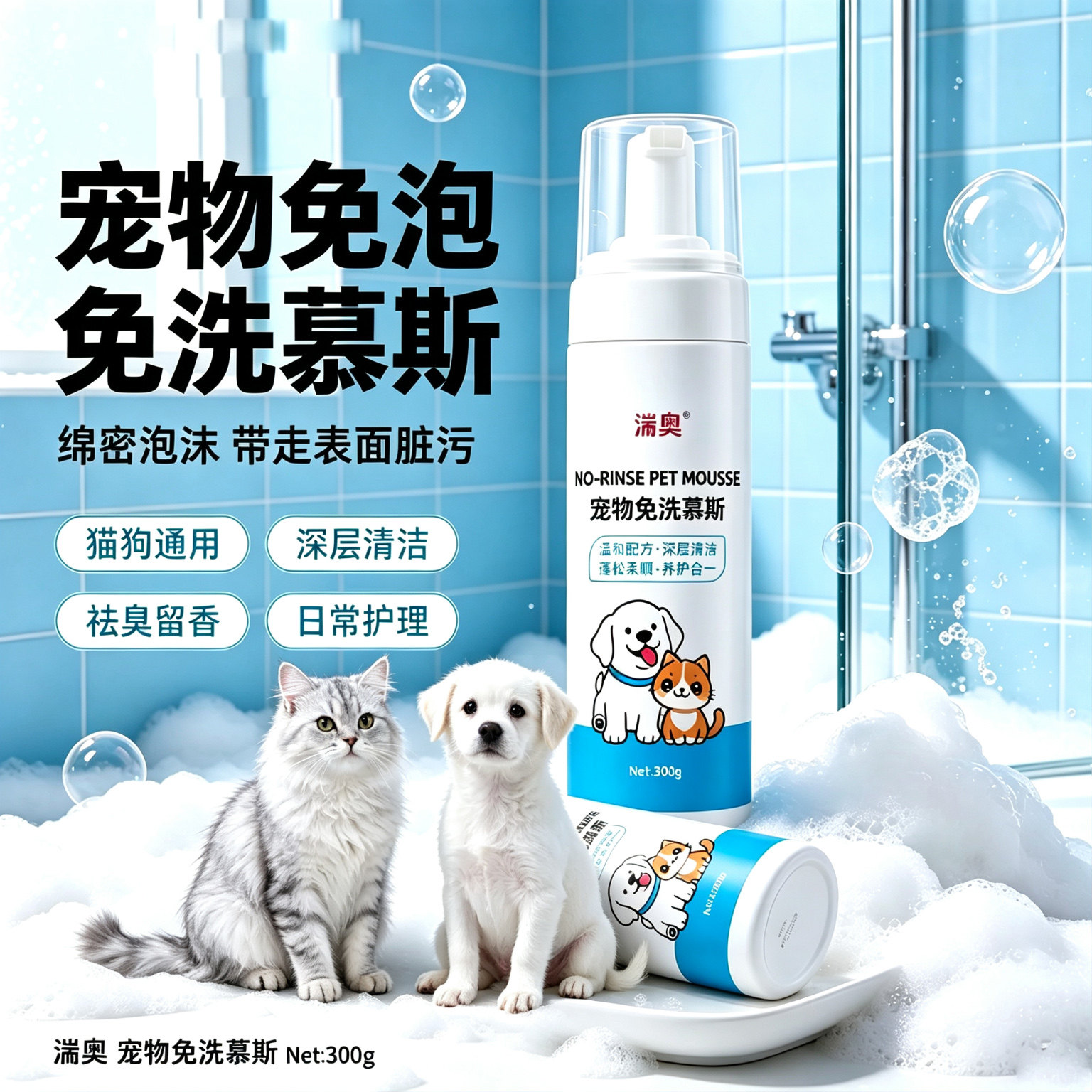 【正品】宠物免洗泡沫慕斯宠物专用泡沫干洗剂柔顺除臭持久留香