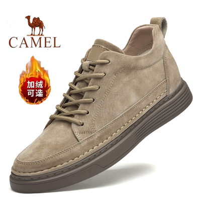 骆驼男鞋2025秋冬款加绒休闲板鞋