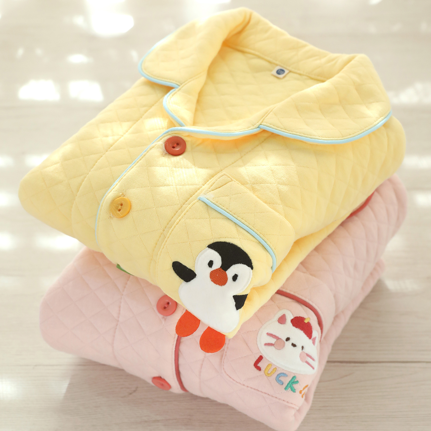 『眠岛』秋冬儿童睡衣纯棉加厚保暖卡通可爱空气棉男女宝宝家居服