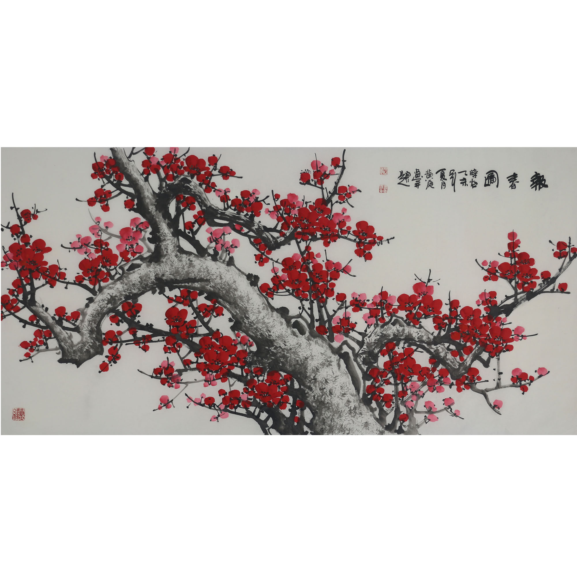 梅手绘,梅水墨画,梅卡通_大山谷图库