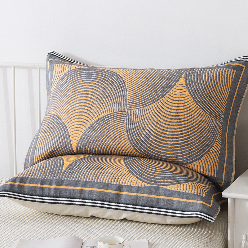 一对纯棉纱布枕巾包邮北欧