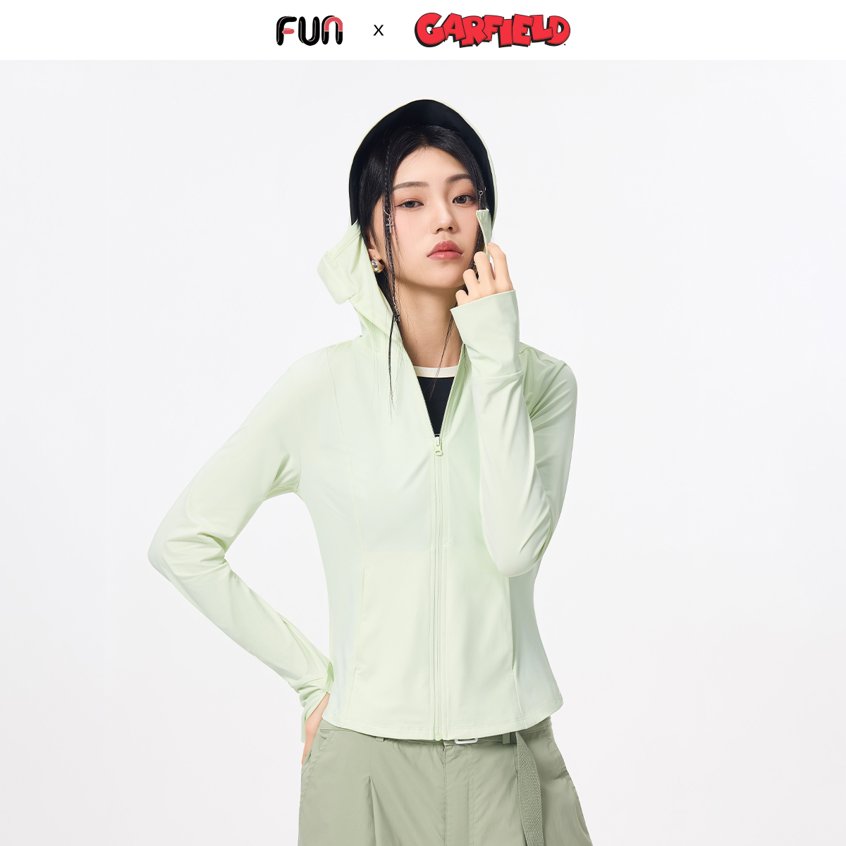 Fun2025夏季新品冰皮防晒衣防紫外线UPF50+女款凉感修身收腰上衣