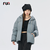 加厚羽绒服女宽松版 Fun2025冬季 90鸭绒双色中长款 连帽面包服外套