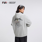 Fun连帽套头多色卫衣2025秋冬季 史努比联名后背卡通图案上衣帽衫