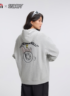 Fun连帽套头多色卫衣2025秋冬季史努比联名后背卡通图案上衣帽衫