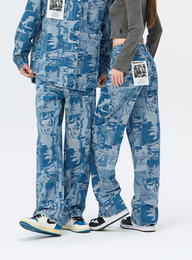 商场同款fun x BeenTrill 潮牌时尚牛仔牛仔长裤BTK94302L