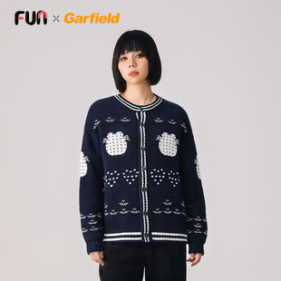 Fun毛衣外套女2025年冬季新款加菲猫联名休闲百搭保暖外套