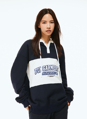 Fun潮牌连帽卫衣套头宽松秋冬新款KH联名字母印花休闲情侣装外套