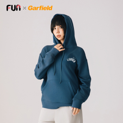 Fun2025秋冬新品商场同款连帽卫衣男女字母印花宽松情侣外套