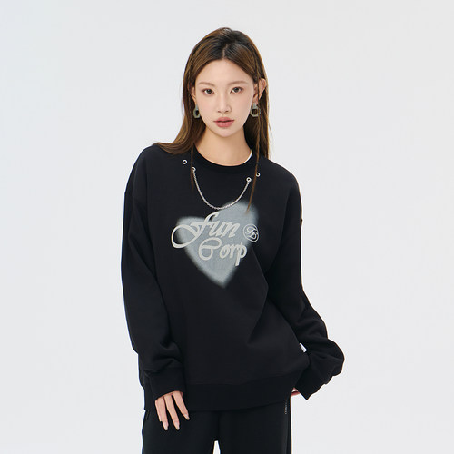 Fun套头卫衣无帽女秋冬商场同款时尚运动宽松版圆领外套FMU243A1