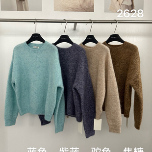 P一起设计冬上新慵懒风圆领宽松针织保暖毛衣 2628 含33.8羊毛