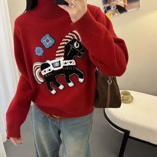 保暖毛衣FMN3036 高级感复古内搭针织衫 一起上衣女2025新款 冬季