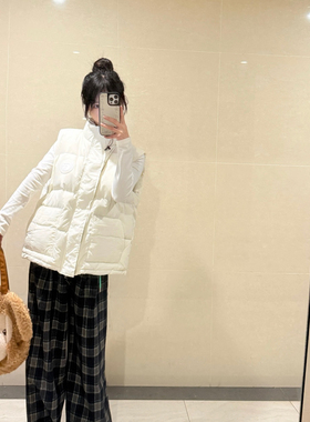 一起休闲百搭立领暗门襟宽松羽绒马甲36346