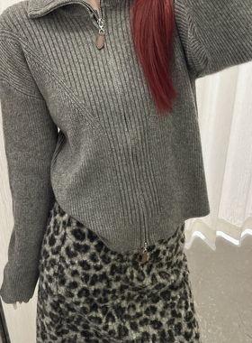 一起设计尚宽松拉链百搭休闲保暖毛衣（含43.5绵羊毛）8103-63508