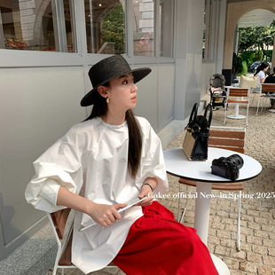 一起26年早春大货备足极简主义质感钉珠两穿廓形小衫1221708