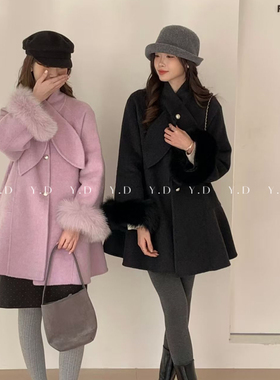 一起羊毛外套(配可拆卸袖毛（狐狸真毛）)(含69.2绵羊毛)47128