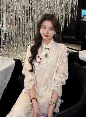 一起设计新中式国风刺绣蕾丝女新款高级感内搭打底小衫HY26261