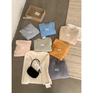 一起起IMISS-标奶呼呼～高品质加厚大版型兔绒圆领毛衣S991581