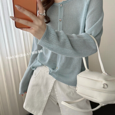 一一起麻12天选韩系氛围感糖果色系镂空针织开衫(只卖开衫)28180