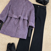 含100澳毛 一起立领收腰系带毛羊毛外套 配腰带 259866979LTP