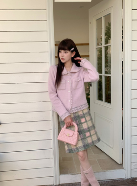 一起气质蕾丝拼接冬季新款千金感小衫（含16羊毛）10156