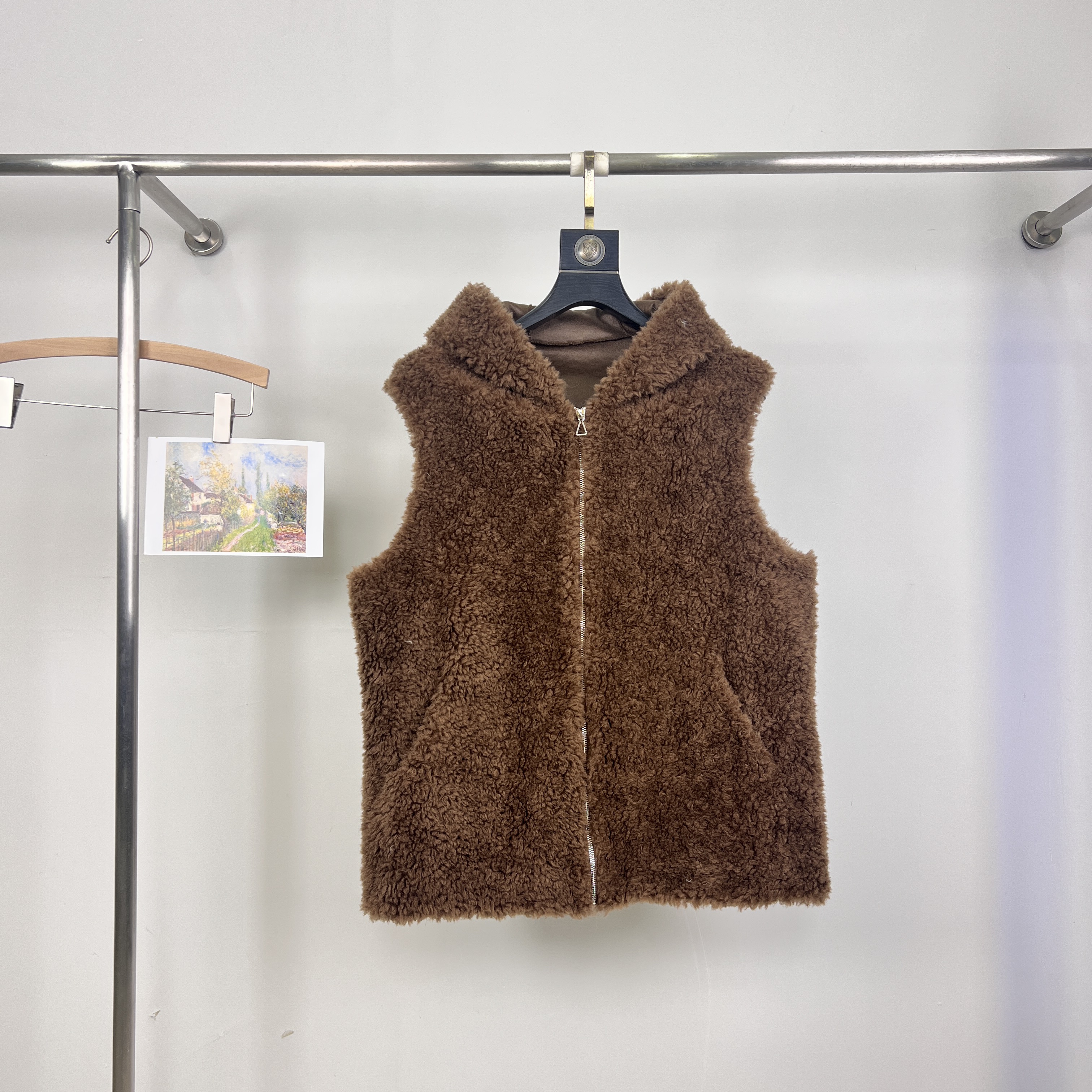 一起设计WER-绒海宁皮草女年轻款保暖冬马甲（含100羊毛）HN013