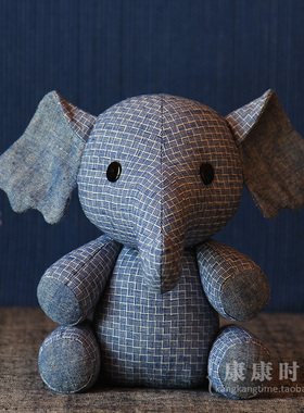 {康康时光} 土布小象 老布吉象布偶 吉祥手织布礼物