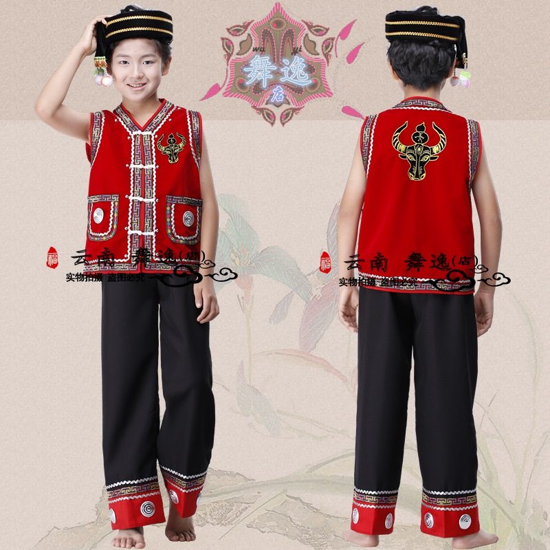 佤族少数民族阿瓦舞蹈演出服装图片