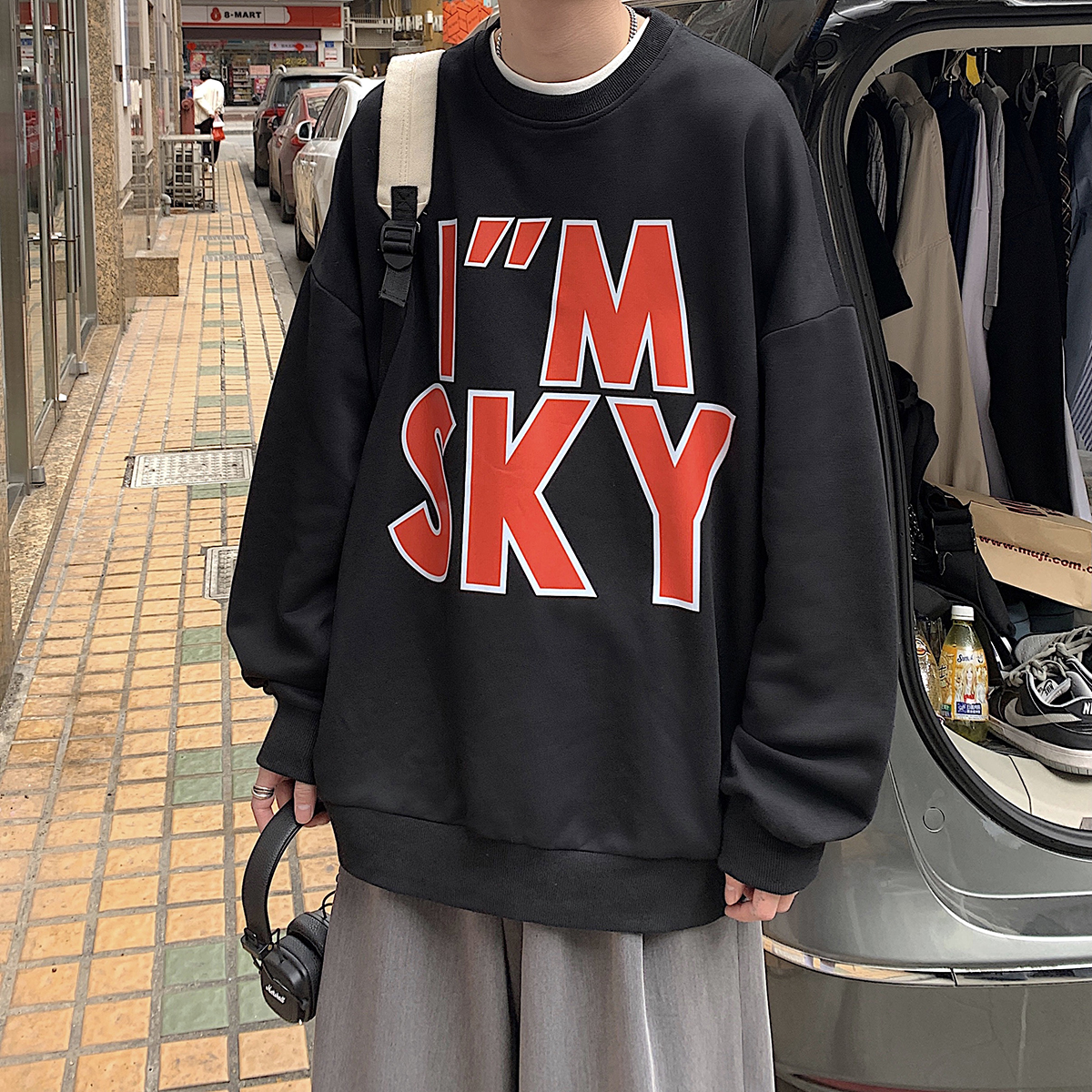 简单印花大字母印花圆领卫衣XZ221-2-WY2005-P45-控58，男装卫衣，星座218