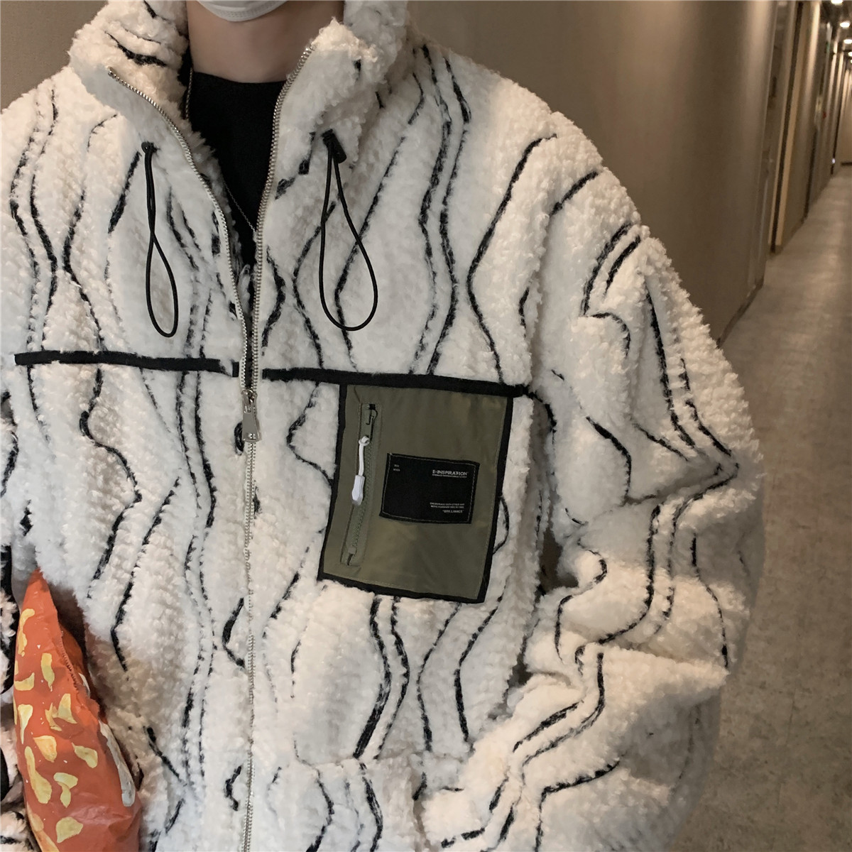 新款超重工羊羔毛外套内夹棉XZ221-2-MY003-P148-控178，男装棉衣，星座218