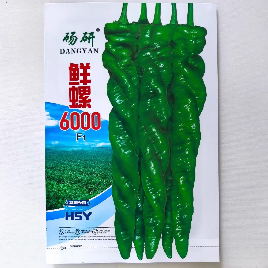 鲜螺6000早中熟螺丝椒种籽产量高商品性好杂交辣椒种子大田基地用